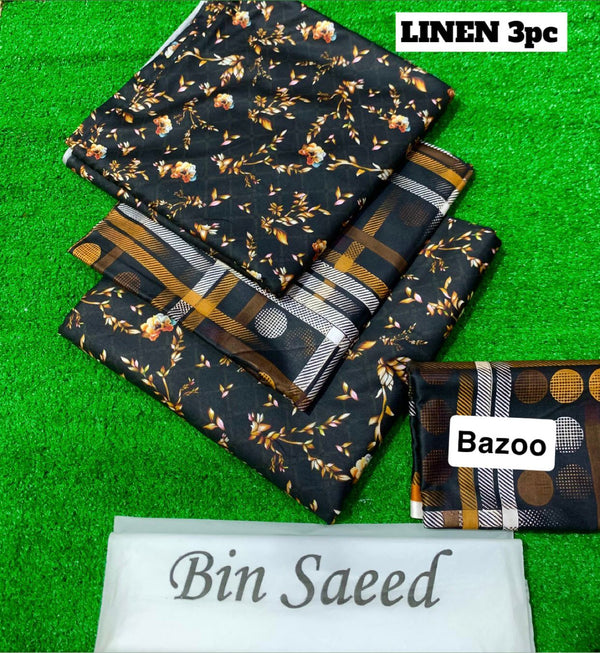 Bin Saeed Luxury Linen 3 Piece Unstitched Collection