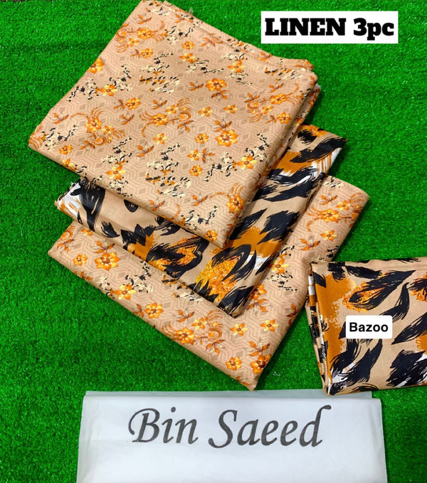 Bin Saeed Luxury Linen 3 Piece Unstitched Collection