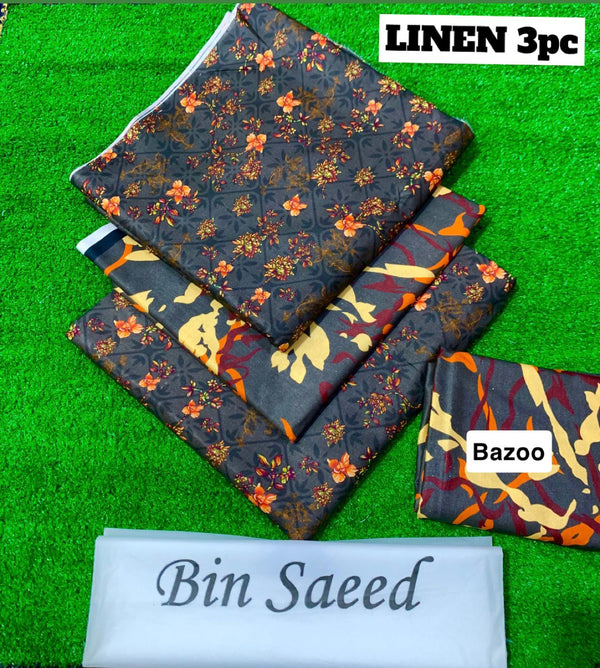 Bin Saeed Luxury Linen 3 Piece Unstitched Collection