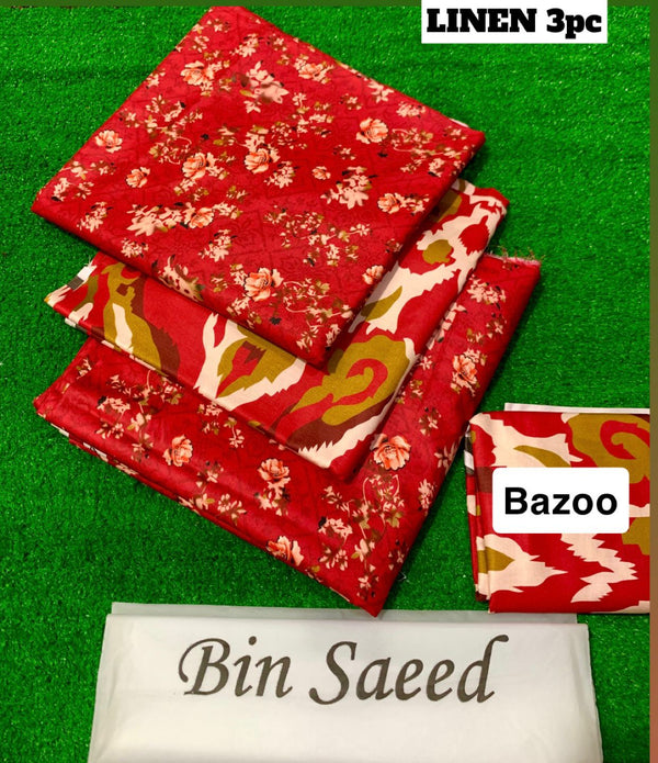 Bin Saeed Luxury Linen 3 Piece Unstitched Collection