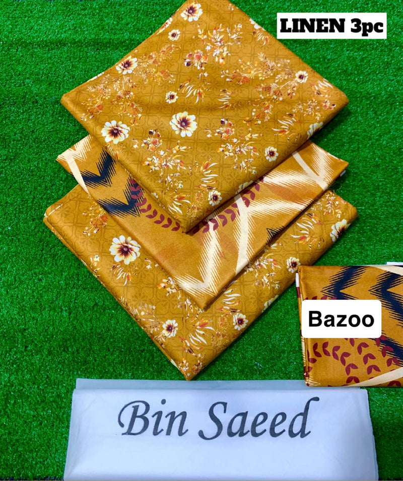 Bin Saeed Luxury Linen 3 Piece Unstitched Collection