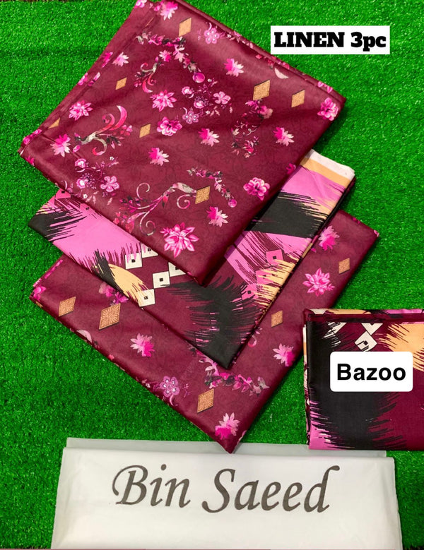 Bin Saeed Luxury Linen 3 Piece Unstitched Collection