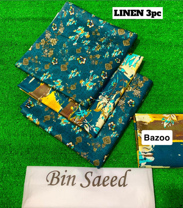Bin Saeed Luxury Linen 3 Piece Unstitched Collection