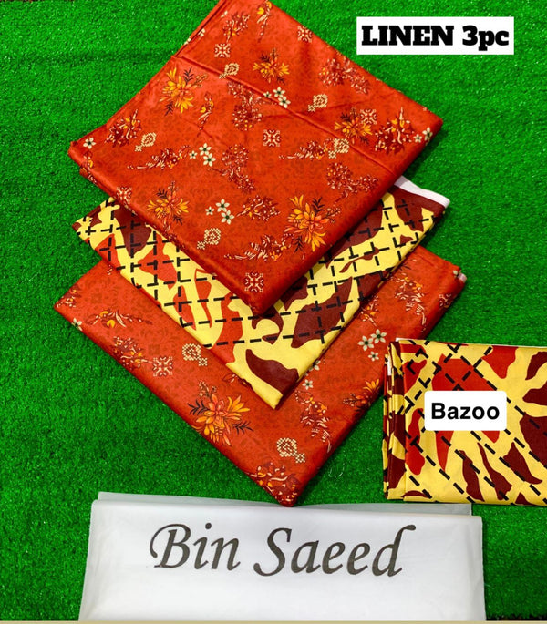 Bin Saeed Luxury Linen 3 Piece Unstitched Collection